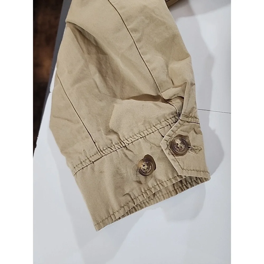 Vintage POLO RALPH LAUREN Small Pony Full Zip Bomber Jacket 90s Light Brown 2XL‎
